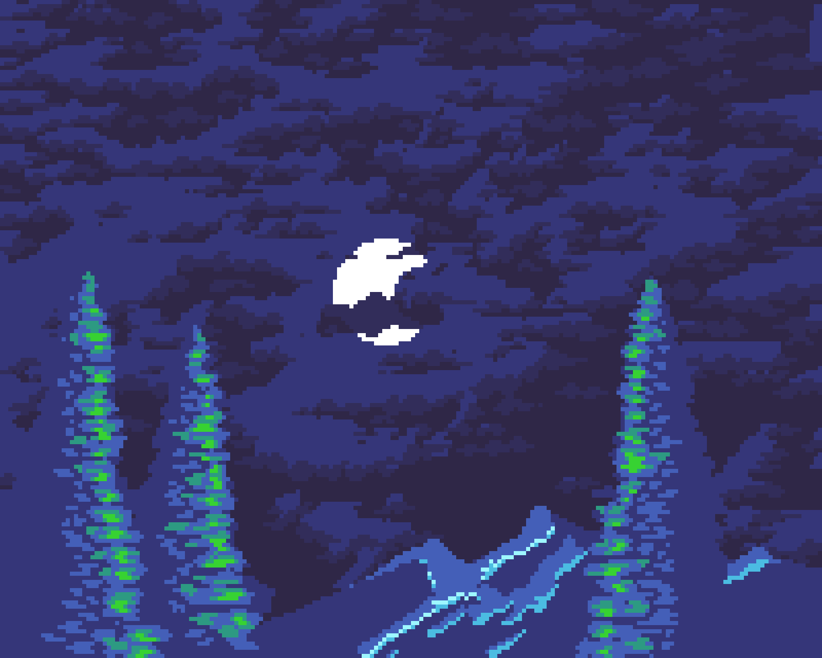 Cloudy Night Epic Pixel Art